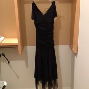 Petite Poise Junior Long Black Dress